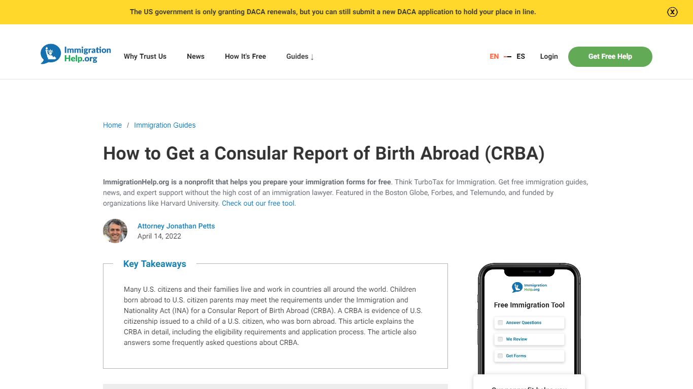 How to Get a Consular Report of Birth Abroad (CRBA) - Immigration Help